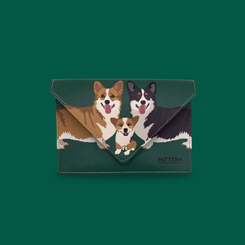 MINI TRAVEL CORGI FAMILY VERDE