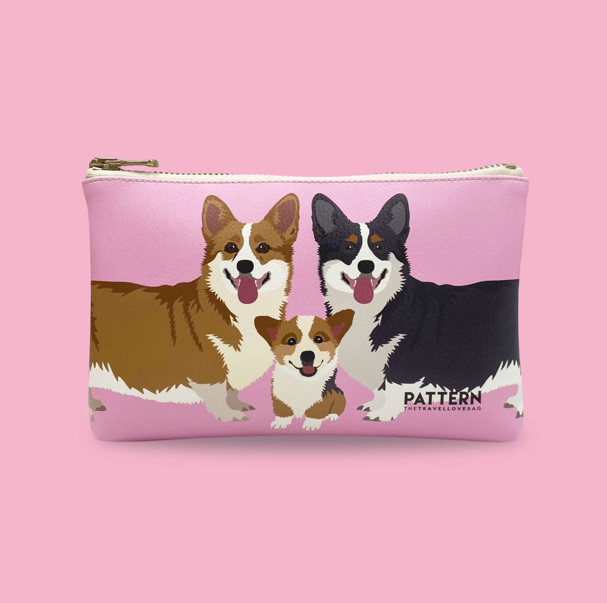 POCKET CASE CORGI FAMILY ROSA