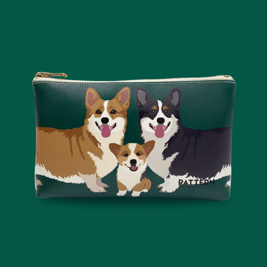POCKET CASE CORGI FAMILY VERDE