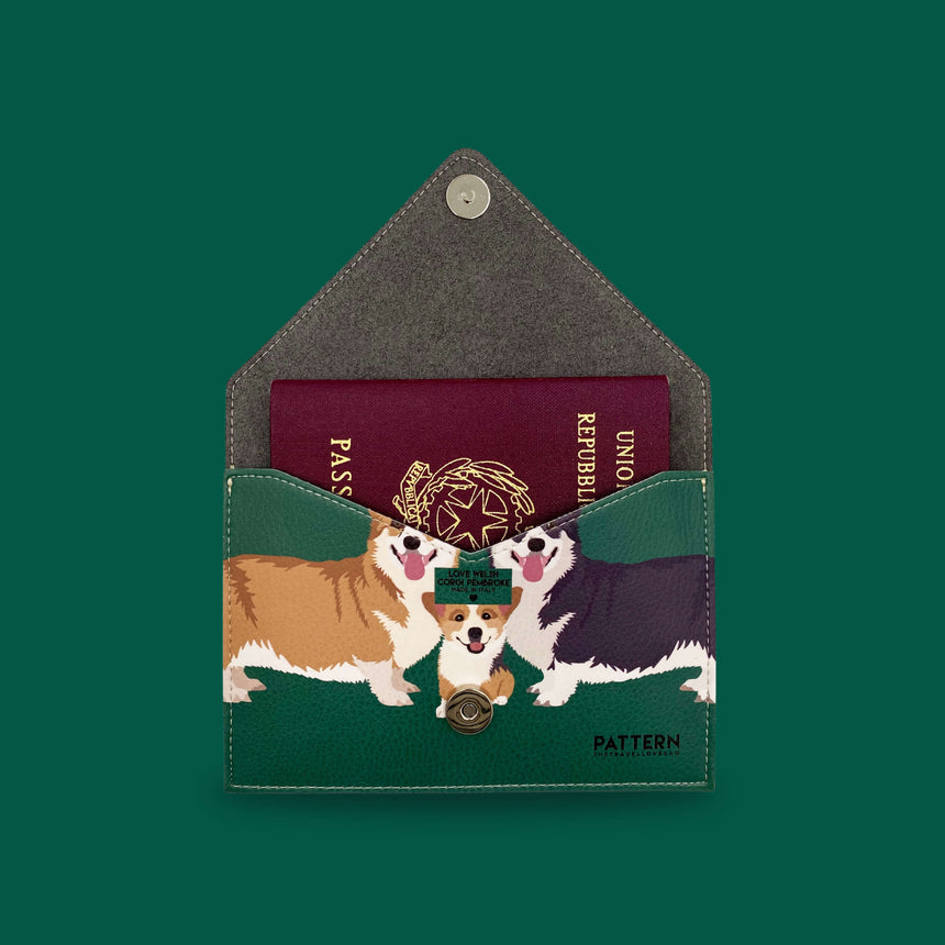 MINI TRAVEL CORGI FAMILY VERDE